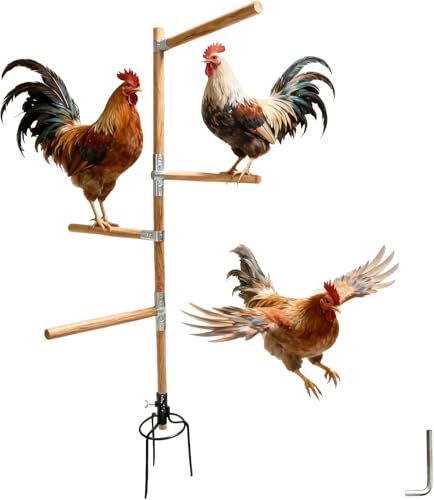 Échelle pour poules en bois, échelle de jeu, perchoir, cadre d'escalade pour 6 à 10 poules, 130 x 100 x 2,5 cm, bois naturel (54' H)