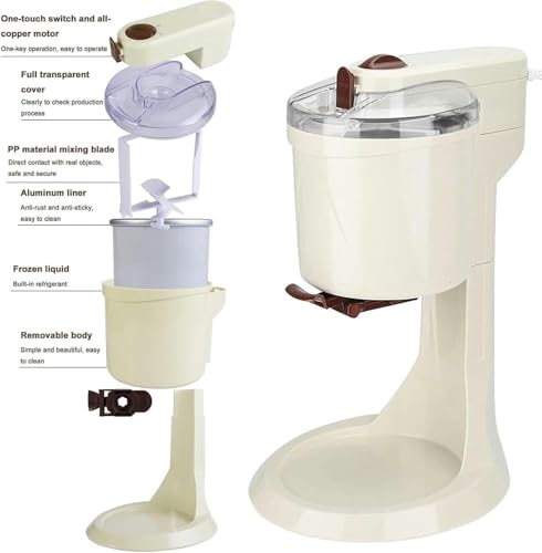 SXYKXYDL Mini-Eismaschine, Softeismaschine für Gefrorene Früchte, automatische Joghurt-Sorbet-Maschine für den Heimgebrauch, tragbarer Eismixer für Bar, Café, Party – Bild 7