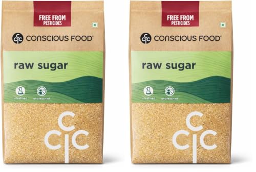 Image of Conscious Food Natural Raw Sugar | 2 Kg | Unrefined & Unprocessed Raw Sugar | Khandsari, Desi Khand (Pack of 2)