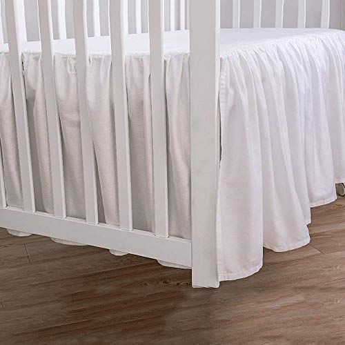 image for Mattress-Homes Crib Bed Skirt Dust Ruffle, 100% Natural Cotton, Nurser
