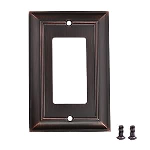 Amazon Basics Single Gang Light Switch Outlet Wall Plate, Oil Rubbed Bronze, 3-Pack