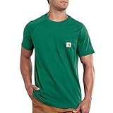 Carhartt Men's Force Cotton Delmont Short Sleeve T-Shirt, Botanical Green, Large