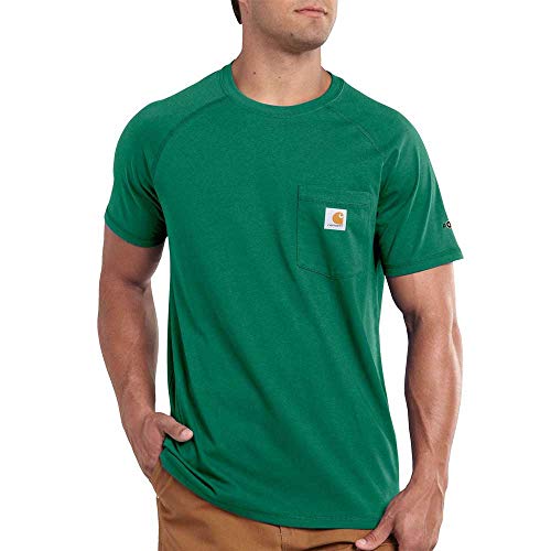 Carhartt Men's Force Relaxed Fit Midweight Short Sleeve Pocket T-Shirt (100410 Prev. Delmont), Botanical Green, Large