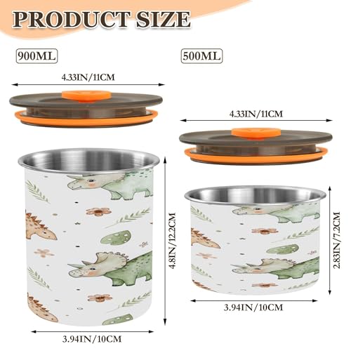 Contenedor Hermético de Café Kigai Tiny Dinos 17 oz Acero Inox. miniatura 3