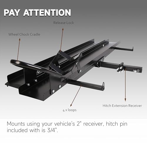 Image of ECOTRIC 600LBS Black Motorcycle Carrier Mount Dirt Bike Rack Hitch Hauler |