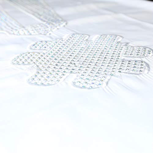 HD Upgraded Woman's Diamond-Bordered All White Dress Female Slim Fit Maxi African Dress with Headwrap4