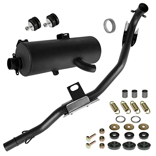 Caltric Exhaust Muffler With Pipe And Gasket Kit Compatible With Polaris Sportsman 500 4X4 1996 1997-2000 #TOP6