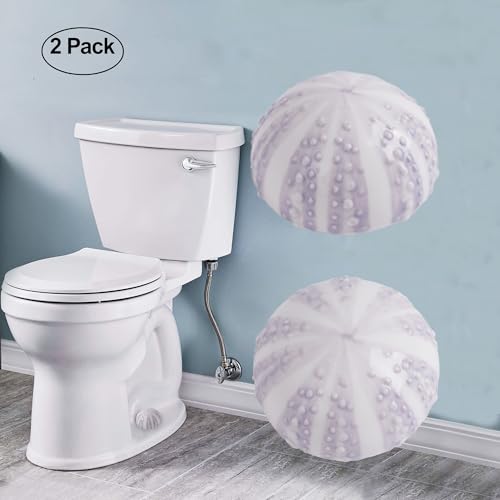 Image of ZUNON Toilet Bolt Covers, Decorative Toilet Bolt Caps, Ceramic Cute Screw Cover Caps for Botton Bathroom Decor Easy Installation Set of 2 (Purple sea Urchin)