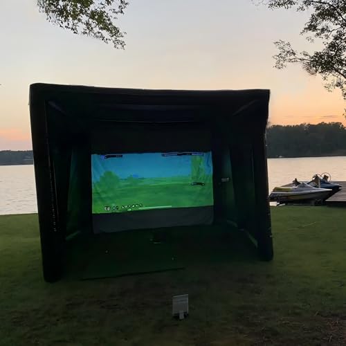Tragbarer Golf-Simulator für Schaukeltraining, Indoor- und Outdoor-Übungen, Projektor-Leinwandzelt, geeignet für alle Fähigkeitsstufen
