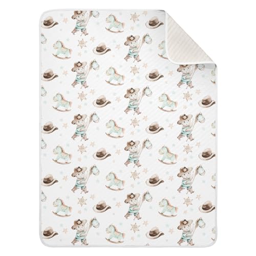 Image of Western Cowboy Baby Swaddle Blanket for Boys and Girls, Muslin Baby Receiving Swaddle Blanket, Soft Cotton Nursery Swaddling Blankets for Newborn Toddler Infant