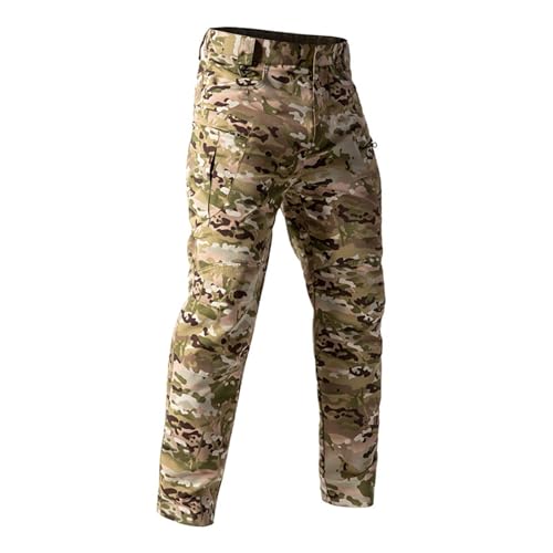 Cargo Work Pants for Men Relaxed Fit Flexcamo - Tactical Waterproof Pants Ripstop Construction Pant Multi Pockets4