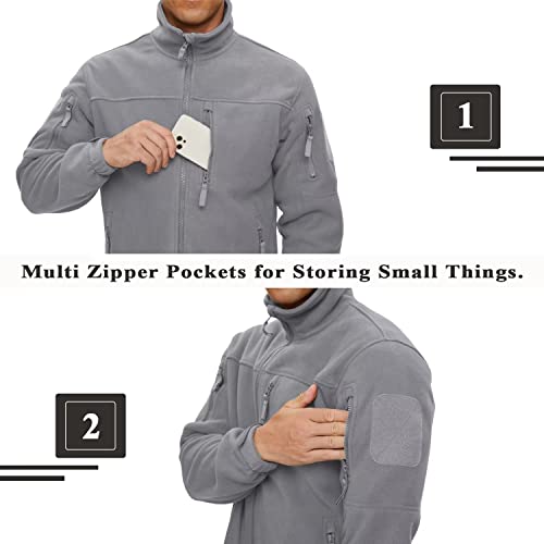 Kefitevd Jackets For Men Fleece Jacket Men Tactical Fleece Jackets Casual Winter Coats Warm Athletic Jackets For Men Stand Collar Windproof Military Jackets #TOP3