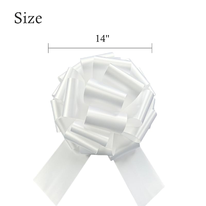 Image of 14 Inch Big White Bow,1Pcs Big Bow for Present,Big Gift Bow for appliances,Bikes,Table Decorations and Party Events (Matte-White)