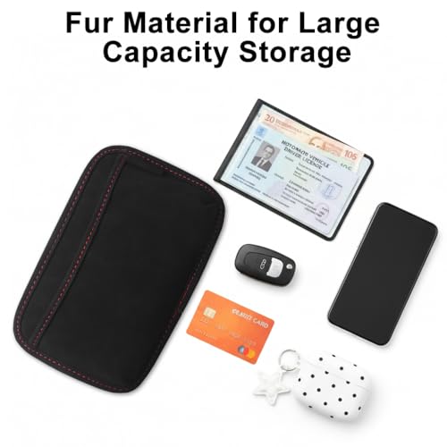 Image of STHIRA Car Storage Pouch Organizer Pouch Accessories Suede Storage Pouch Seat Gap Console Organizer Pouch Backseat Pocket, 20.5x13.5cm