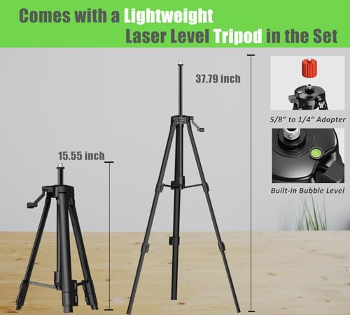 Inspiritech Laser Level With Tripod,360 Green Cross Line Laser Self Leveling For Wall Tile Ceiling Grid Construction thumb #6