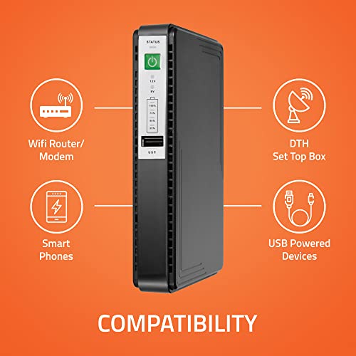 Artis AR-MINIDC-3 Mini UPS for WiFi Router/Modem/Set top Box Devices. 8800mAh Battery. Supports 9V/12V-1A/1.5A/2A Routers. USB Port Phone... - Image 2