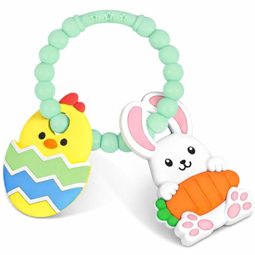 20% Off Easter Teething Ring for Baby – Bunny Carrot Silicone Teether - Image 2