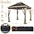 Yaheetech 11x11 Pop Up Gazebo Outdoor Canopy Shelter, Instant Patio Gazebo Sun Shade Canopy Tent with 4 Sandbags, 2 Tiers Roof & Mesh Netting for Lawn, Garden, Backyard & Deck, Brown