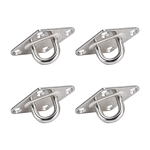 Fdit 304 Stainless Steel Hook to Place Steel Ropes and Cables, Paste with 4 Wall Mounting Plates for External Projects