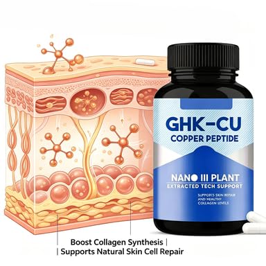 Supplément de peptide de cuivre GHK-Cu, soutient l'éclat et l'élasticité de la peau, soutient systémique le collagène, la santé des cheveux et la réparation des tissus. Végétalien