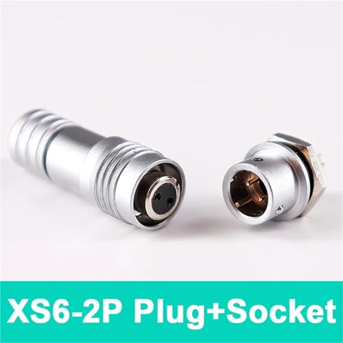 Conectores de acoplamiento push-pull XS6 de 2 pines con brida en ángulo 2
