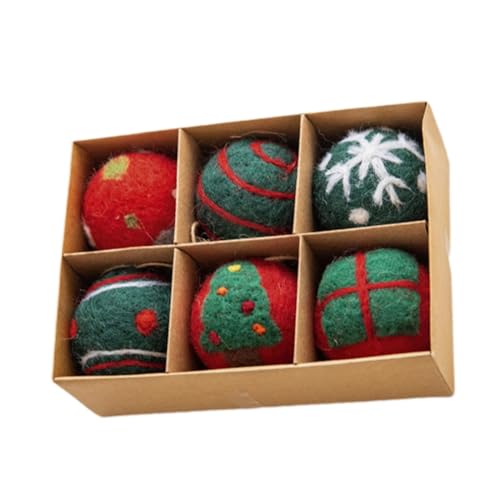 Weihnachtskugeln Filz | Süße Weihnachtsanhänger Aus Naturfilz | 6...