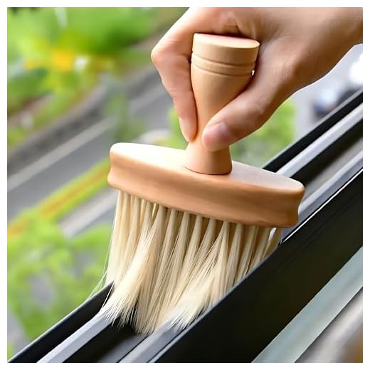 5.31 Inch Multi Functional Grooved Cleaning Brush Set Durable Plastic Scrub Brushes for Windows Desks Kitchen Home and Hotel Use Versatile Cleaning Tools Set