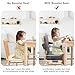 TOTIDYH Toddler Booster Seat for Dining Table, Non-Slip Kitchen Chair Booster Seat with Backrest and Adjustable Straps, Portable PU Waterproof Travel Baby Booster Increasing Cushion