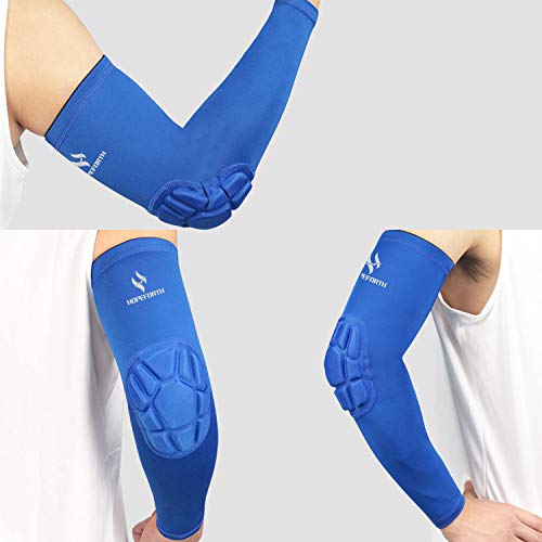 HOPEFORTH 2PCS Padded Elbow Sleeves Compression Arm Protective Support