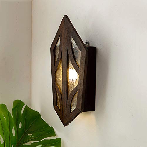 Aplique de pared de madera retro para iluminar pasillos oscuros con calidez 7