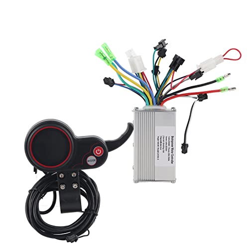 Eujgoov Controlador de Scooter de Velocidad, Panel de Visualización LCD para un Cubo Eléctrico de 1000W, Motor sin Escobillas de 48V, Instalación Fácil con Cables Codificados por Colores, Monitoreo