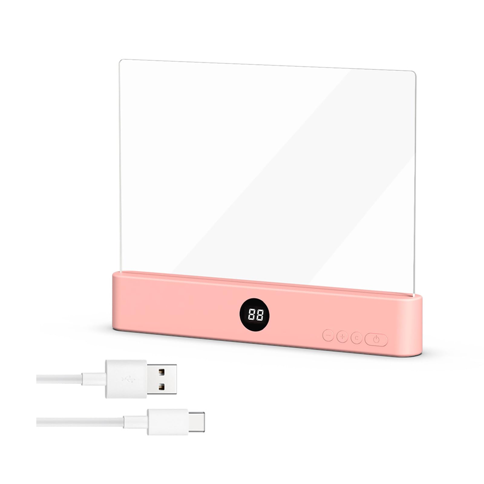 Book Light, Rechargeable Clear Led Flat Reading Light, 2026 Upgraded Flat Night Light with 3 Colors & Timer for Reading in Bed, Full Page Light Illuminator Panel Plate Lamp