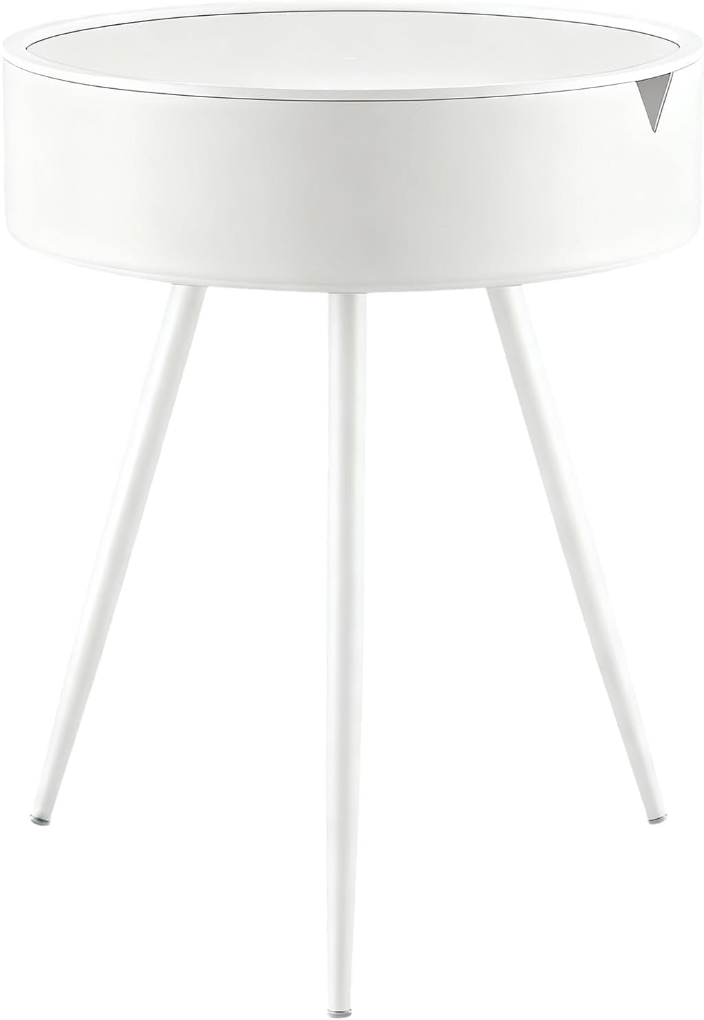 Modern Round Bedside Table, Stylish Rattan Side Table for Living Room, Versatile Outdoor Coffee Table, Nightstand & Small Cocktail Tea Desk Black