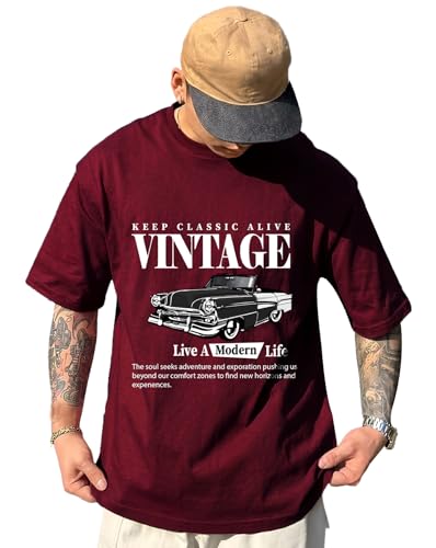Image of AUSK Men's Half Sleeve Regular Tshirt, Graphic Print Round Neck Tshirt