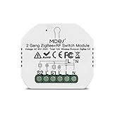 MOZUN Smart Switch Relay Modul Tuya Zigbee 3. 0 Smart Light Switch Relay Modul 2 Gang Zigbee + RF Switch Modul Remote-Arbeit mit Alexa Google Home