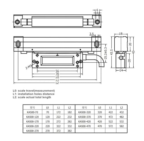 Règle de mesure KA-500 pour éliminer les erreurs d'usinage sur fraiseuse CNC 320 mm - 4