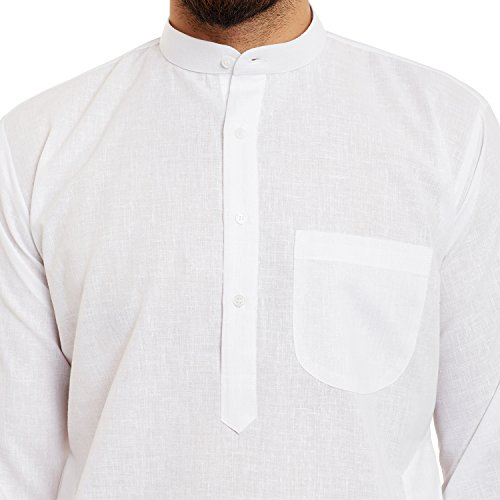 Image of SOJANYA (Since 1958 Men's White Cotton Linen Kurta Pyjama