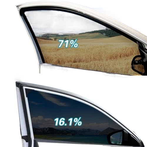 Laminas para Tintar Lunas Coche Película for Tintado de Ventanas Coche, láminas for, película Tintada, 300 x 50 cm, Adhesiva Protectora Solar UV for Verano(3m Transmittance 1.9)