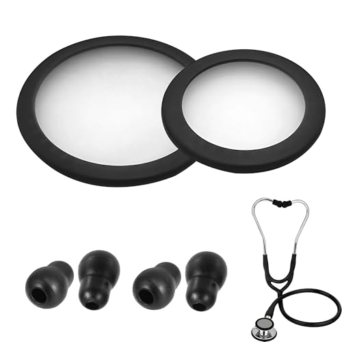 Estetoscopio de repuesto para estetoscopio, cubierta de diafragma y almohadillas de repuesto compatibles con Littmann Kit Fits Classic 3, puntas de silicona para estetoscopio, accesorios para