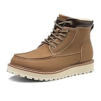 Bruno Marc Men's Moc Toe Boot, Lace Up Resistant Basic Fashion Comfort Casual Ankle Short Wedge Boots,Size 9,Brown,SBCH2302M