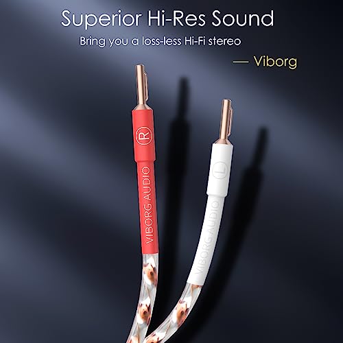 Cable de altavoz de cobre puro Viborg VS903 plano de 17AWG con conectores VB401 de 2 metros 6