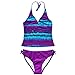 iEFiEL Girls Gorgeous Tie-Dye Tankini Top Swim Briefs Beach Wear Bathing Suit (10, Purple)