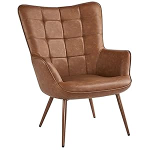 Yaheetech Freizeit Relaxsessel Kunstleder Ohrensessel Loungesessel Lehnstuhl Polstersessel fürs Wohnzimmer/Schlafzimmer/Arbeitszimmer/Gästezimmer