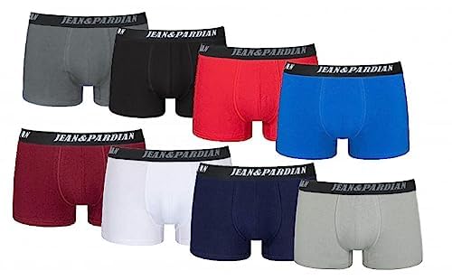 Jean&Pardian Retro Boxershorts 8er & 12er Pack - Bequeme & atmungsaktive Unterwäsche für Herren aus 95% Baumwolle | für jeden Anlass