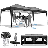 3x3/3x6m Faltpavillon Wasserdicht Pavillon mit 4 abnehmbaren Seitenwänden Partyzelt UV Schutz 50+ Gartenpavillon mit Tragetasche Zelt für Camping/Party/Markt/Hochzeit