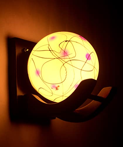 Image of Traditional Indoor Wall Light Wall Lamp Wood Light for Home Decoration,Living Room,Indoor Outdoor (Brown) Globe Shape Wooden 5 to 80 Watts E27 Holder(Bulb not Included) Pack of 4