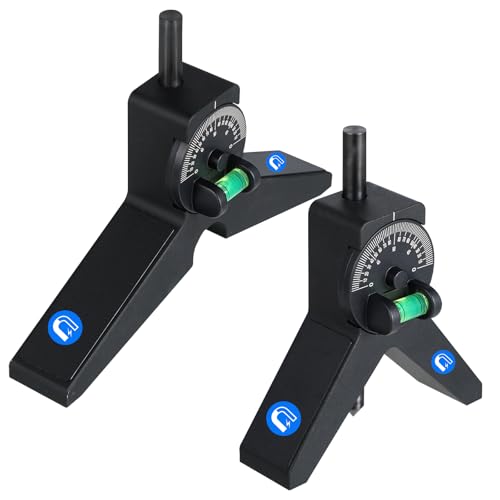 JHTii Magnetic Pipe Center Finder, Y-Shape Pipefitter Tool with Adjustable Protractor, 2-Piece Set, Black