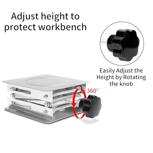 Image of Stainless Steel Lab Jack Scissor Stand Platform, Lab Lift Stand Table, 8 inch x 8 inch, Maximum Support Weight 30lb /14kg.