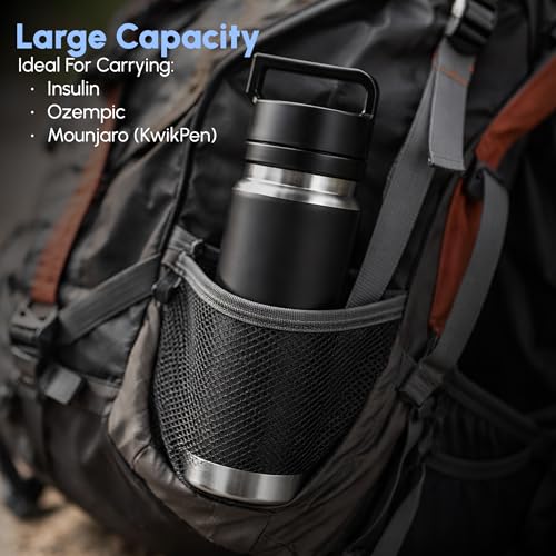 Image of [Upgraded] CareVego 20H-24H Jumbo Insulin Cooler Travel Case, 4-7 Pens Medication Travel Case Insulin Pens and Diabetic Supplies Storage