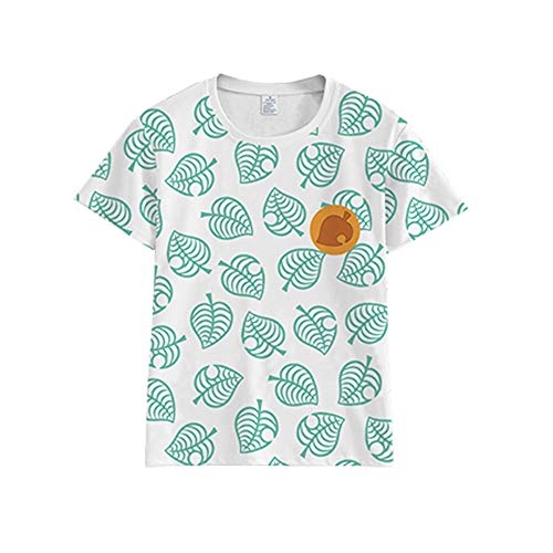 Animal T-Shirt Crossing Summer Round Neck Short Sleeve Leaf 3D Print Casual Loose Top Cosplay Pullover Cover